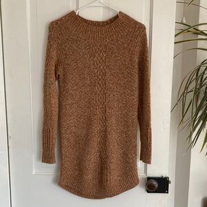 Prana Burnt Orange Long Sleeve Knit Sweater Short Mini Dress